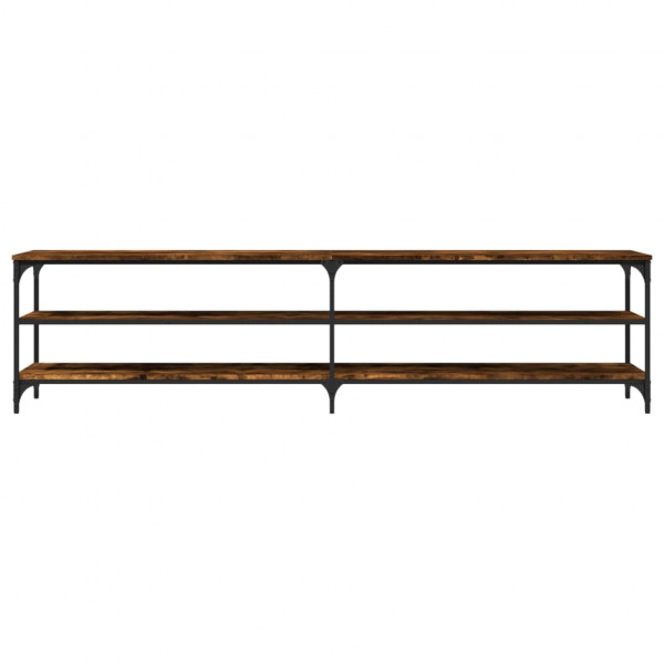 Mueble de TV metal y contrachapada roble ahumado 200x30x50cm M 5