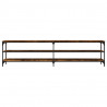 Mueble de TV metal y contrachapada roble ahumado 200x30x50cm 5
