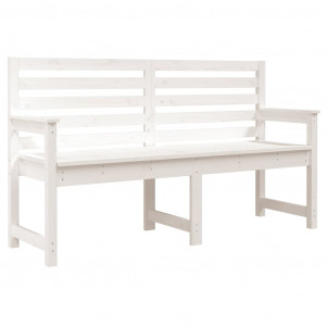 Banco de jardim 159.5x48x91.5 cm madeira de pinho maciça branco H