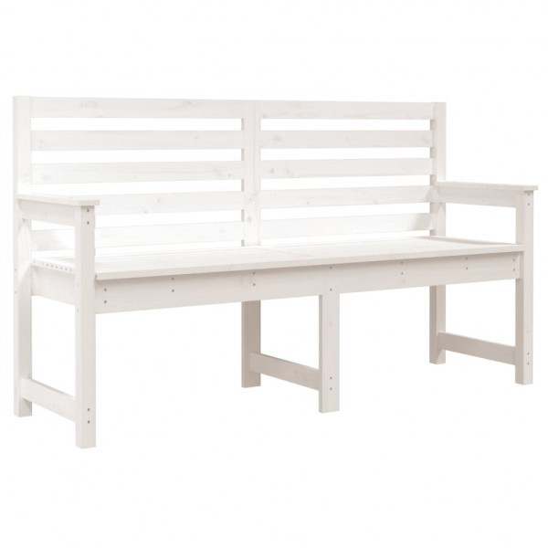 Banco de jardim 159.5x48x91.5 cm madeira de pinho maciça branco M 2