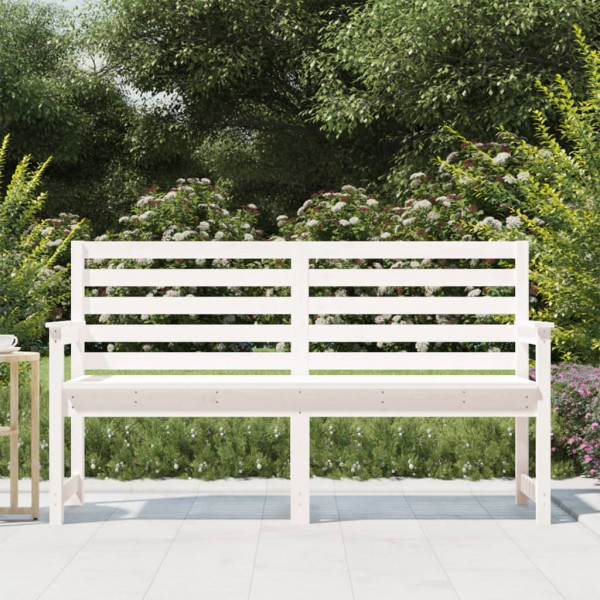 Banco de jardim 159.5x48x91.5 cm madeira de pinho maciça branco M 3
