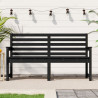 Banco de jardín madera maciza pino negro 159.5x48x91.5 cm 1