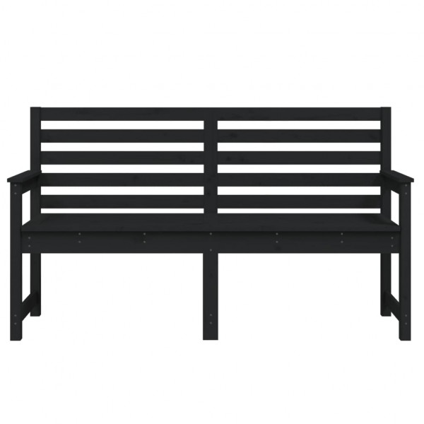 Banco de jardín madera maciza pino negro 159.5x48x91.5 cm M 4