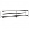 Mueble TV metal y madera contrachapada gris Sonoma 200x30x50 cm 2