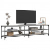 Mueble TV metal y madera contrachapada gris Sonoma 200x30x50 cm 4