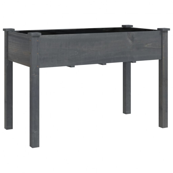 Floreira c/ forro e rodas 118x59x80 cm abeto maciço cinzento M 3