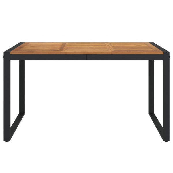 Mesa de jardín con patas en U madera maciza acacia 148x80x75 cm M 3