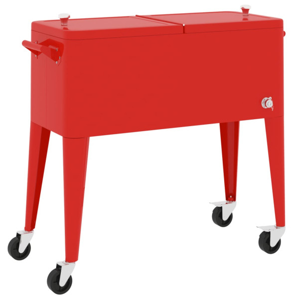 Carrito nevera con ruedas rojo 92x43x89 cm M 2