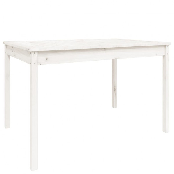 Mesa de jardín madera maciza pino blanco 121x82.5x76 cm M 2
