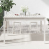 Mesa de jardim 121x82.5x76 cm madeira de pinho maciça branco 3