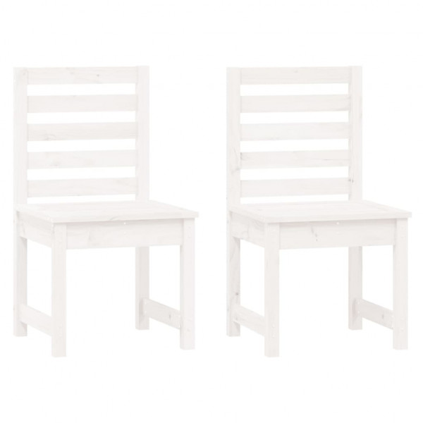 Cadeiras de jardim 2 pcs 50x48x91.5 cm pinho maciço branco M 2