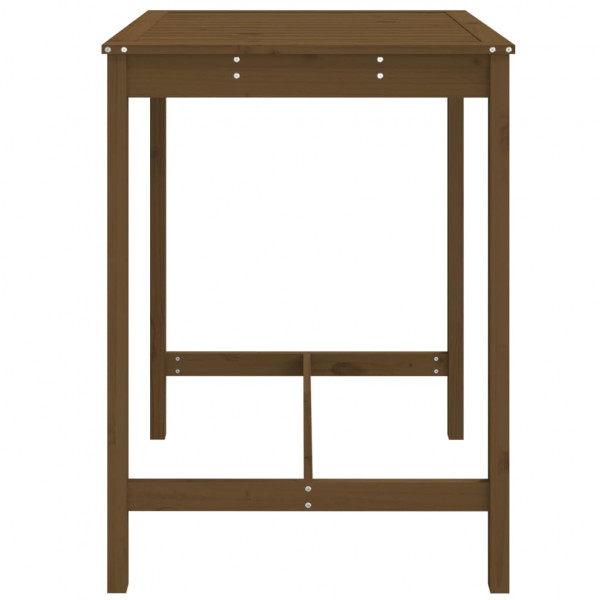 Mesa de jardín madera maciza pino marrón miel 82.5x82.5x110 cm M 5