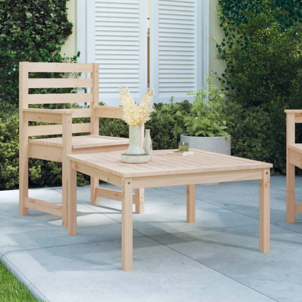 Mesa de jardín madera maciza de pino 82.5x82.5x45 cm D