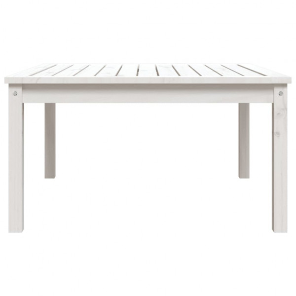 Mesa de jardín madera maciza pino blanco 82.5x82.5x45 cm M 5