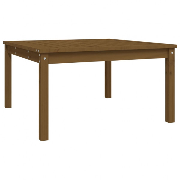Mesa de jardín madera maciza pino marrón miel 82.5x82.5x45 cm M 2