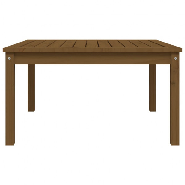 Mesa de jardín madera maciza pino marrón miel 82.5x82.5x45 cm M 5
