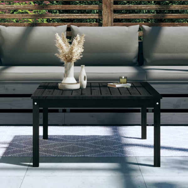 Mesa de jardín madera maciza pino negro 82.5x82.5x45 cm M 3