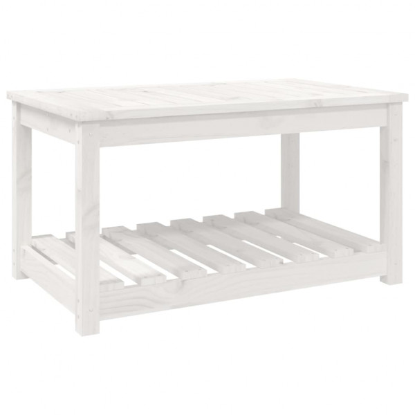 Mesa de jardim 82.5x50.5x45 cm madeira de pinho maciça branco M 2