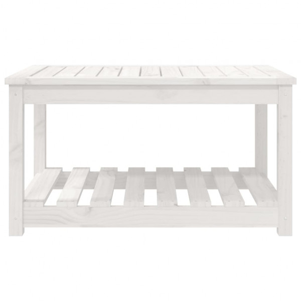 Mesa de jardín madera maciza de pino blanco 82.5x50.5x45 cm M 5
