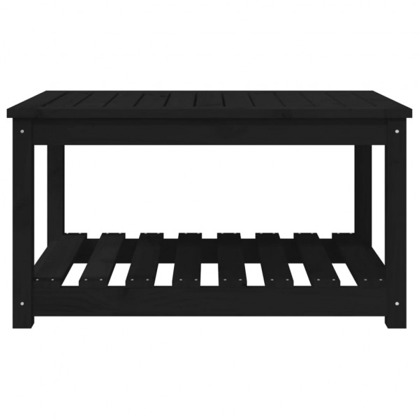Mesa de jardín madera maciza pino negro 82.5x50.5x45 cm M 5
