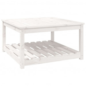 Mesa de jardim 82.5x82.5x45 cm madeira de pinho maciça branco H