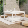 Mesa de jardim 82.5x82.5x45 cm madeira de pinho maciça branco 3