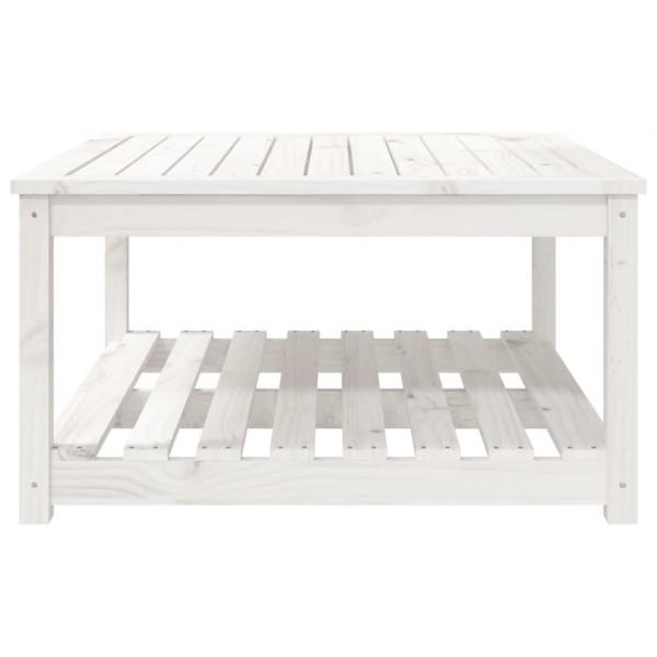 Mesa de jardim 82.5x82.5x45 cm madeira de pinho maciça branco M 5