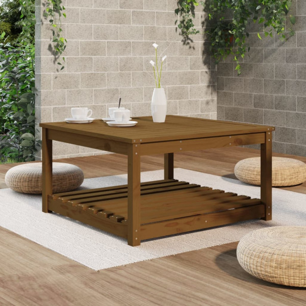Mesa de jardim 82.5x82.5x45 cm pinho maciço castanho-mel M 3
