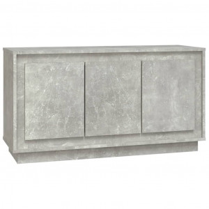 Aparador de madera contrachapada gris hormigón 102x35x55 cm H