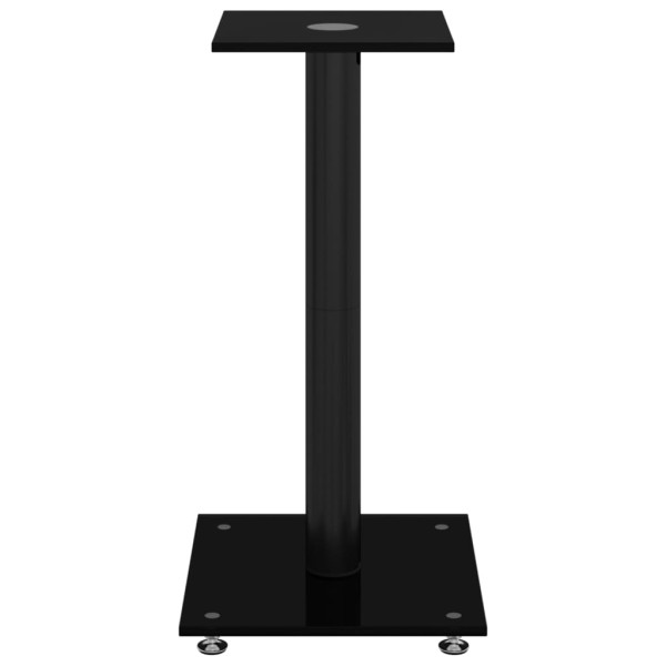 Soportes de altavoces 2 uds vidrio templado negro 1 pilar M 4