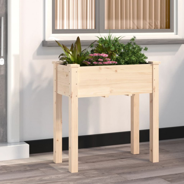 Jardinera con forro interior madera maciza de abeto 71x37x76 cm D