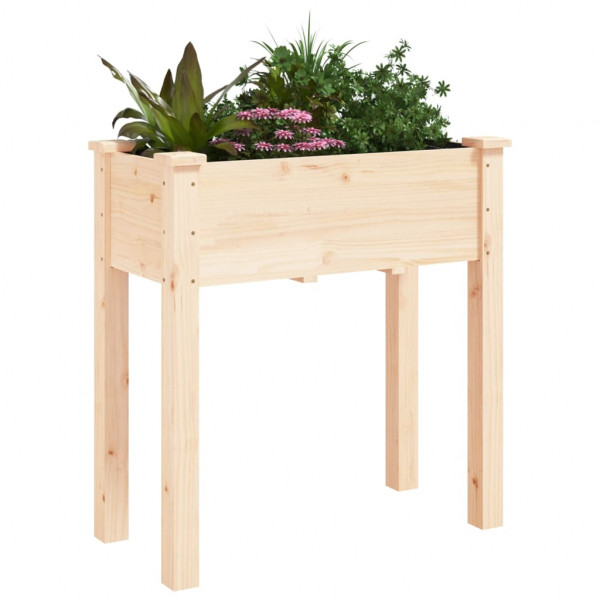 Jardinera con forro interior madera maciza de abeto 71x37x76 cm M 3
