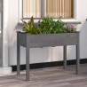 Jardinera con forro madera maciza de abeto gris 118x59x76 cm 1