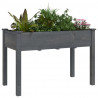 Jardinera con forro madera maciza de abeto gris 118x59x76 cm 3