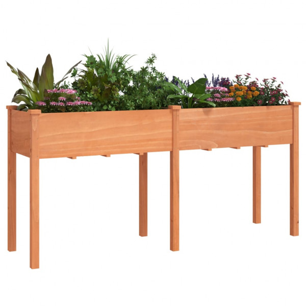 Jardinera con forro madera maciza de abeto marrón 161x45x76 cm M 3