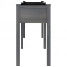 Jardinera con forro madera maciza de abeto gris 161x45x76 cm 5