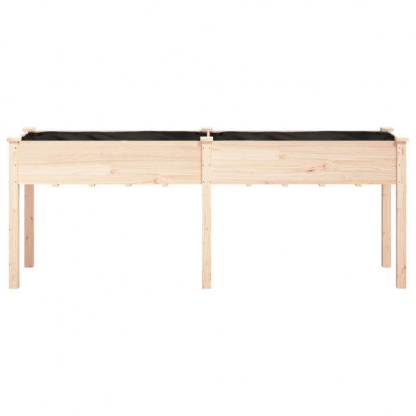 Jardinera con forro interior madera maciza abeto 203x53x76 cm M 4