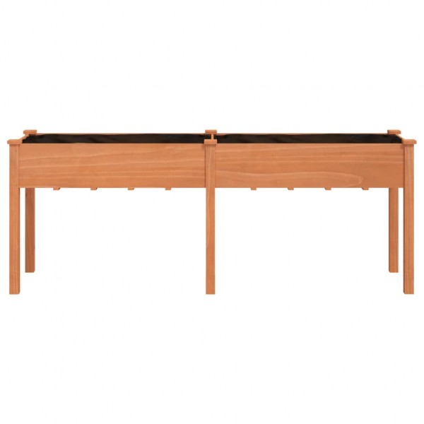 Jardinera con forro madera maciza de abeto marrón 203x53x76 cm M 4