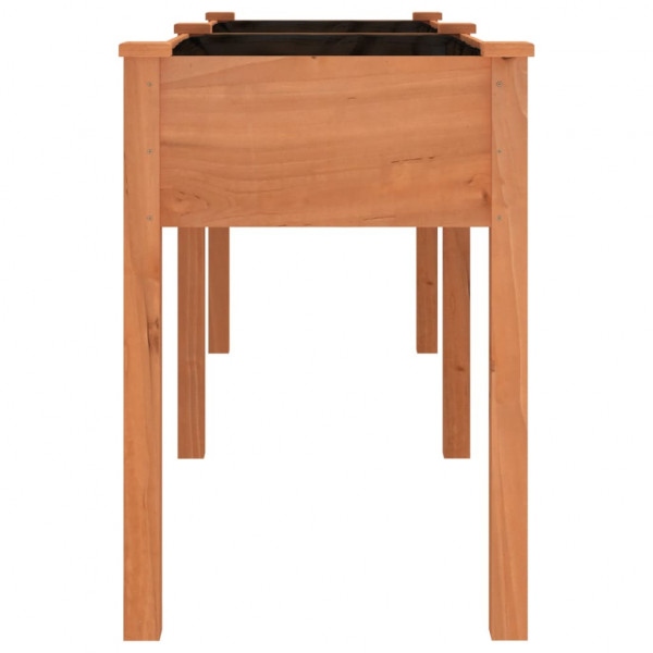 Jardinera con forro madera maciza de abeto marrón 203x53x76 cm M 5