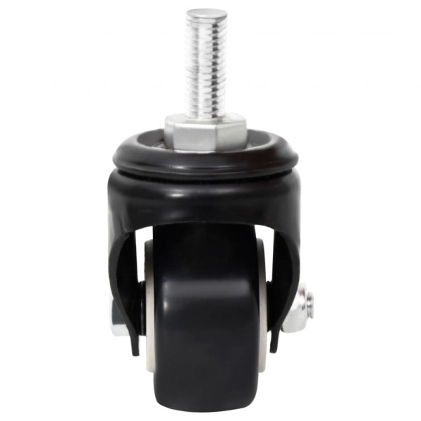 Ruedas para macetero 4 uds hierro negro 8x3.5x8 cm M 5