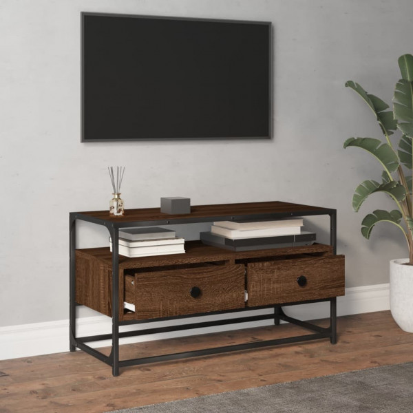 Mueble para TV madera contrachapada roble marrón 80x35x45 cm M 3