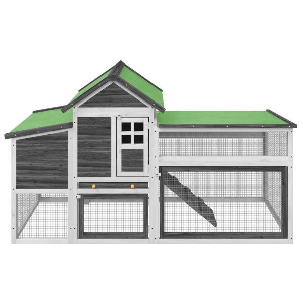 Galinheiro 186.5x58.5x113 cm madeira de pinho maciça cinzento M 3