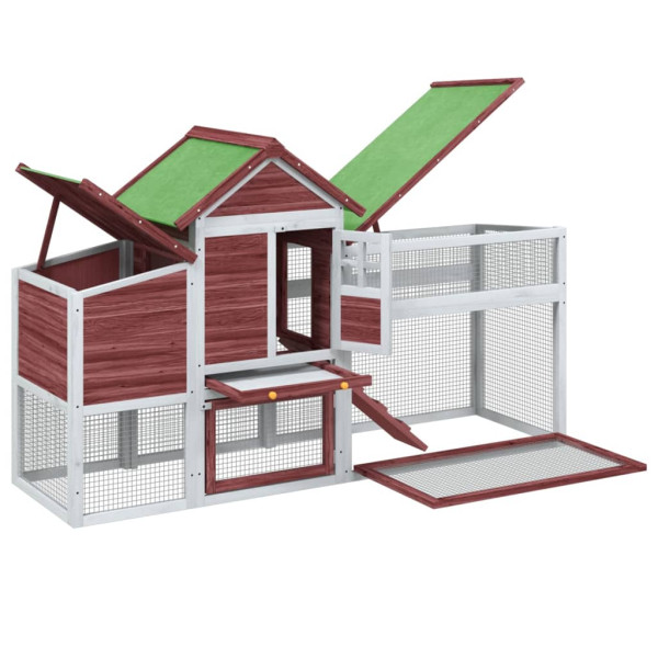 Gallinero madera maciza de pino color moca 186.5x58.5x113 cm M 5