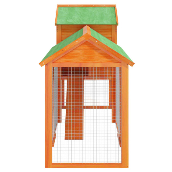 Gallinero madera maciza de pino marrón 193x65x117 cm M 5