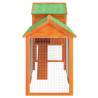 Gallinero madera maciza de pino marrón 193x65x117 cm 5