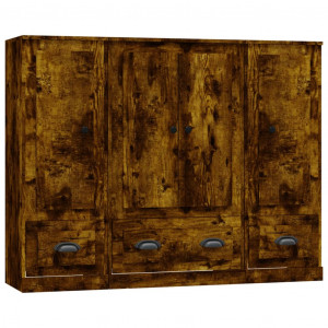 Aparador alto 3 piezas madera contrachapada roble ahumado H