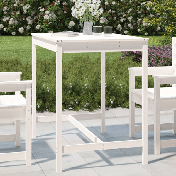 Mesa de jardín madera maciza pino blanco 121x82.5x110 cm D