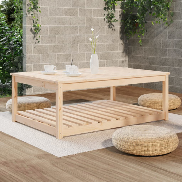 Mesa de jardín madera maciza pino 121x82.5x45 cm M 3