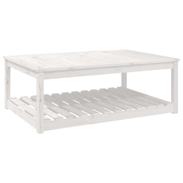 Mesa de jardim 121x82.5x45 cm madeira de pinho maciça branco M 2