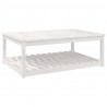 Mesa de jardim 121x82.5x45 cm madeira de pinho maciça branco 2